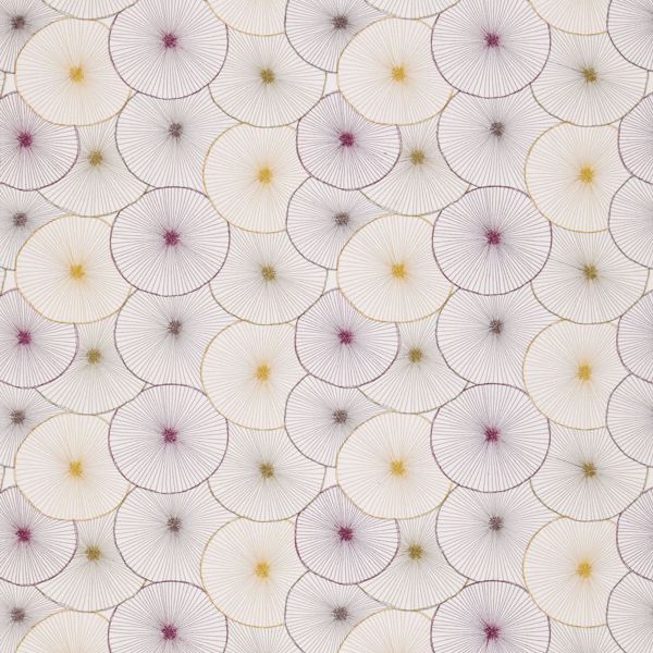 Aster Chartreuse / Plum / Truffle / Gold Fabric by Harlequin