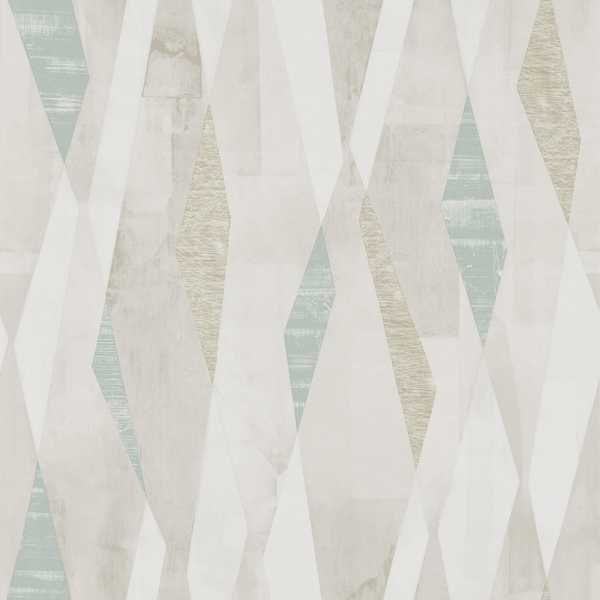 Vertices Teal/Stone Wallpaper by Harlequin