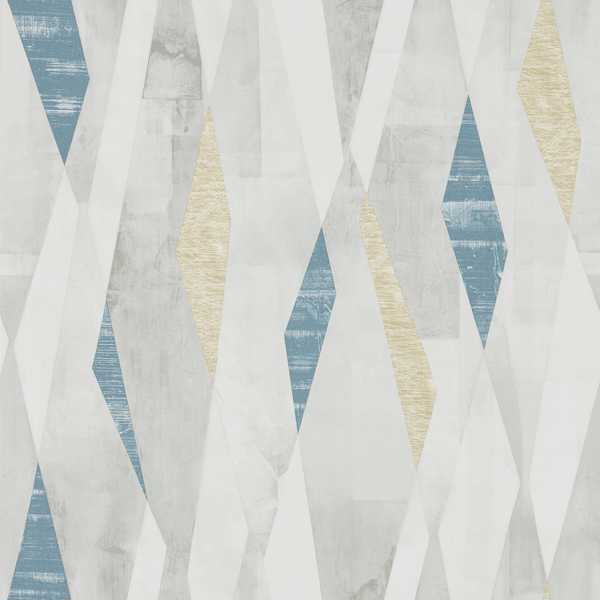 Vertices Ink/Gold Wallpaper by Harlequin