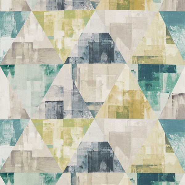 Geodesic Emerald / Linden / Topaz Fabric by Harlequin