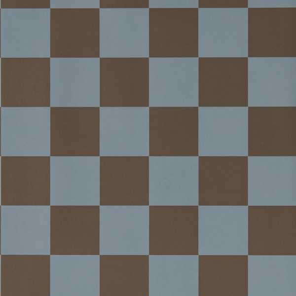 Blenets Check Atlantic/Chocolate Wallpaper by Harlequin