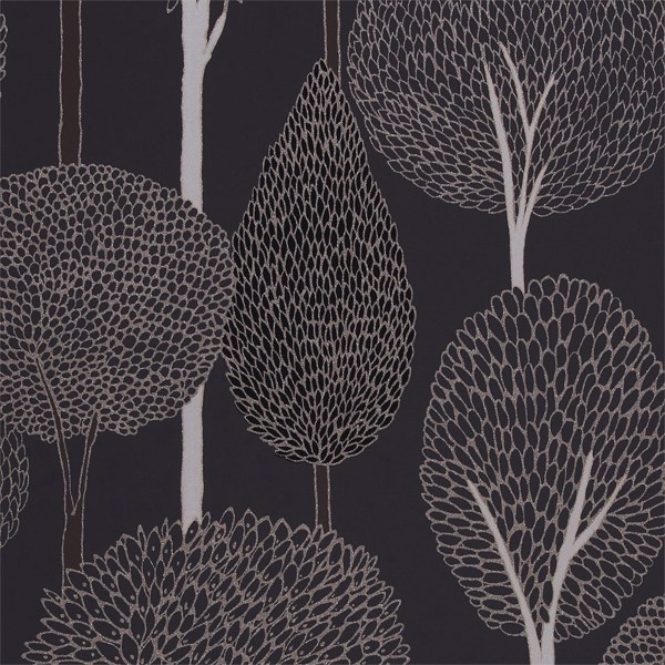 Silhouette Silver Charcoal And Slate Wallpaper by Harlequin