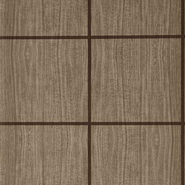 Wood Blocks Walnut/Gloss Wallpaper by Harlequin