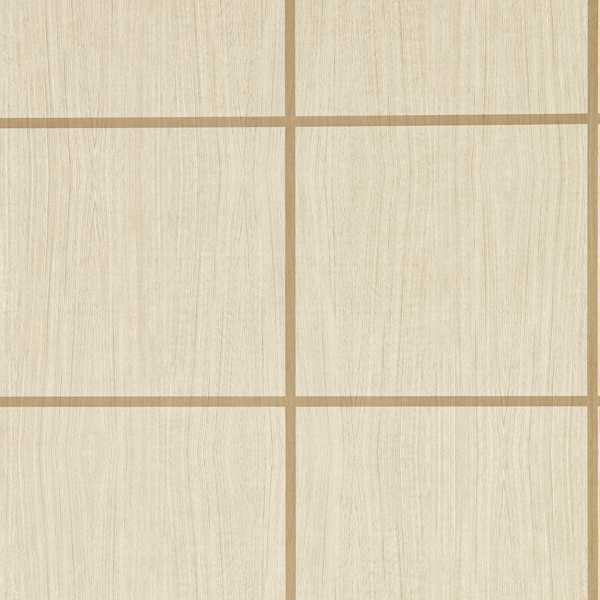 Wood Blocks Ash/Taupe Gloss Wallpaper by Harlequin