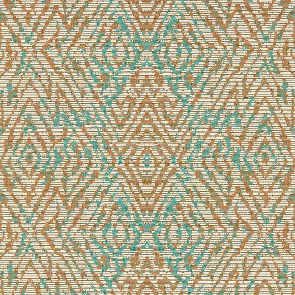 Hansha Paprika/Teal Wallpaper by Harlequin