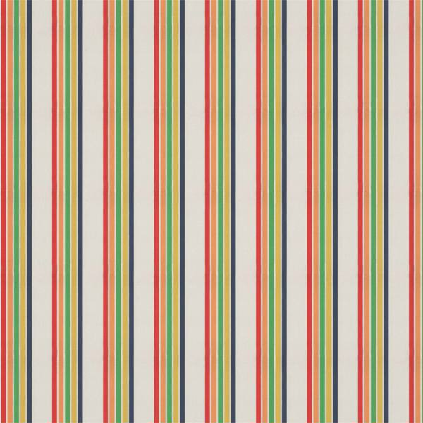 Helter Skelter Stripe Navy/Poppy/Apricot/Gecko Fabric by Harlequin