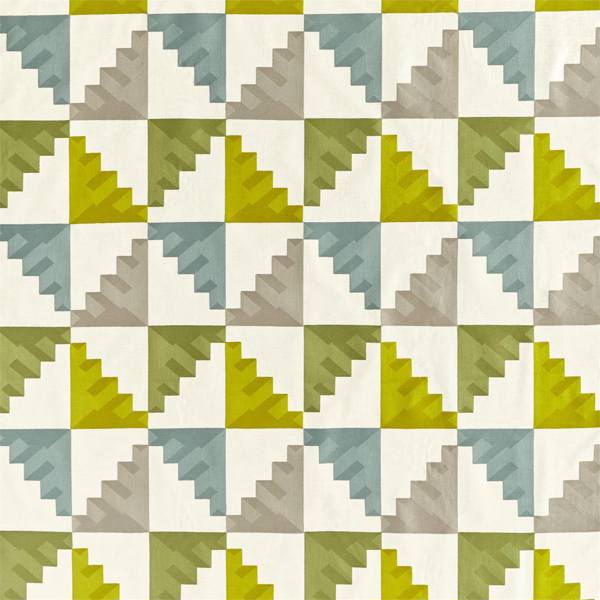 Mehari Lime/ Harbour/ Stone Fabric by Harlequin