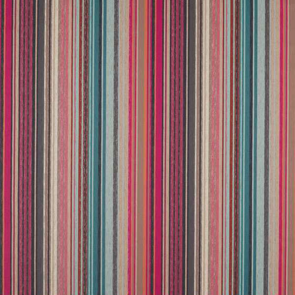 Spectro Stripe Cerise / Marine / Coral Fabric by Harlequin