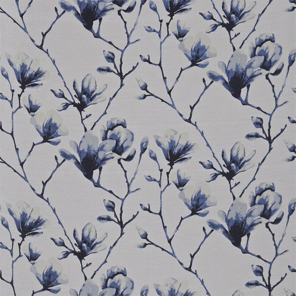 Lotus Indigo/Silver Fabric by Harlequin