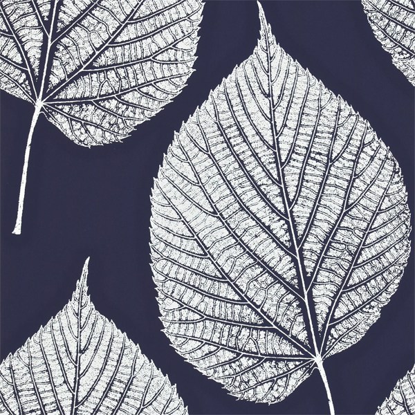 Leaf Indigo/Chalk Wallpaper by Harlequin