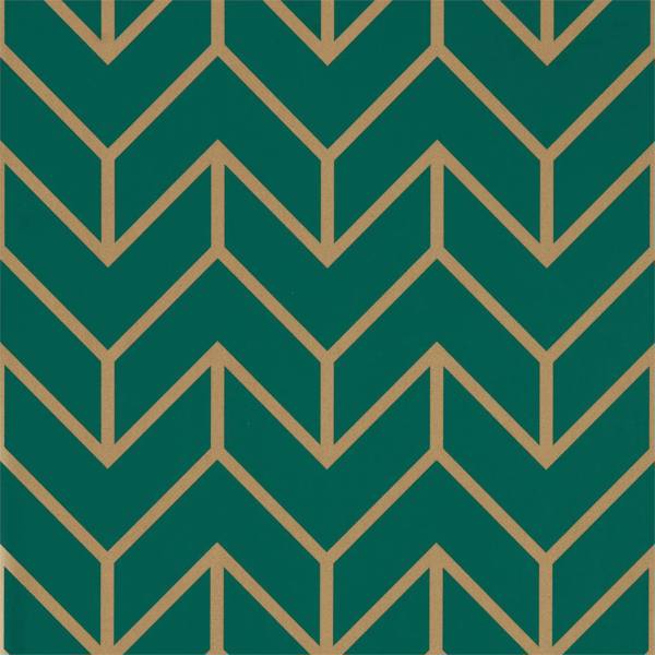 Tessellation Teal/Gold Wallpaper by Harlequin