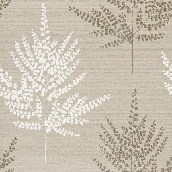 Folium Stone/Gilver And Chalk Wallpaper by Harlequin