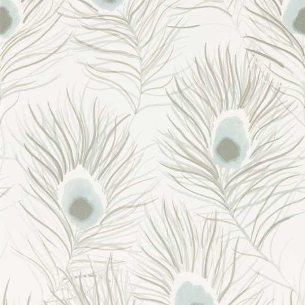 Orlena Powder Blue/Gilver Wallpaper by Harlequin