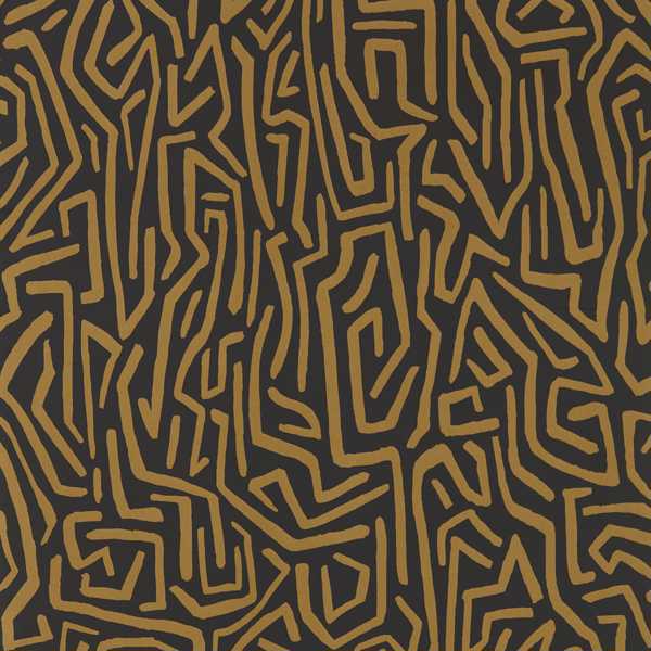 Melodic Gold/Black Earth Wallpaper by Harlequin