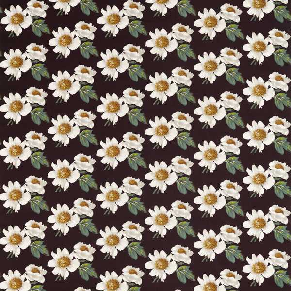 Paeonia Black Earth/Fig Leaf/Nectar Fabric by Harlequin