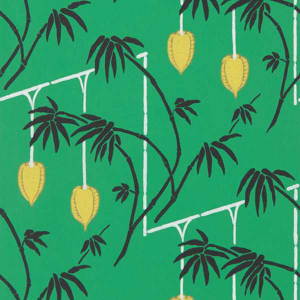 Kimiko Bottle Green/Chartreuse Wallpaper by Harlequin