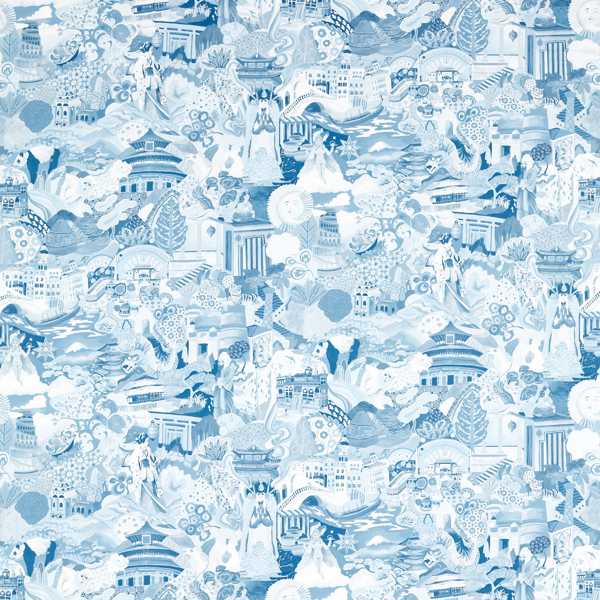 Journey of Discovery Wild Water/Exhale Fabric by Harlequin