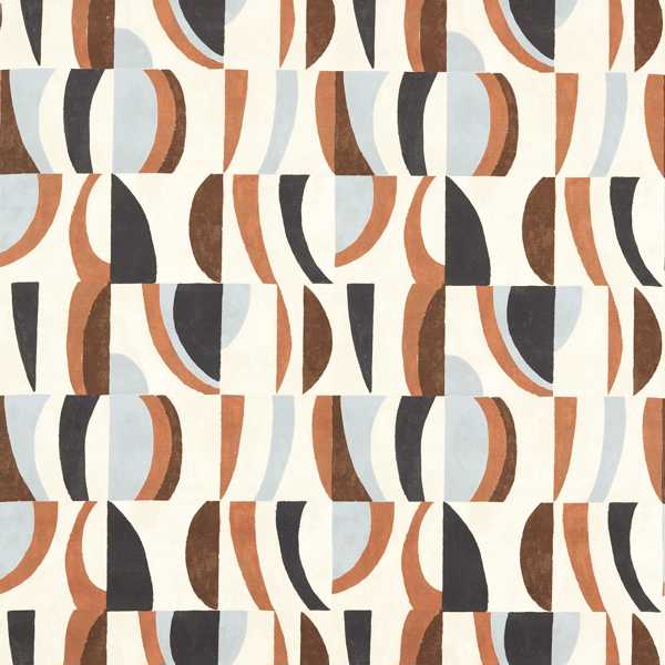 Torillo Black Earth/Cornflower/Walnut Fabric by Harlequin