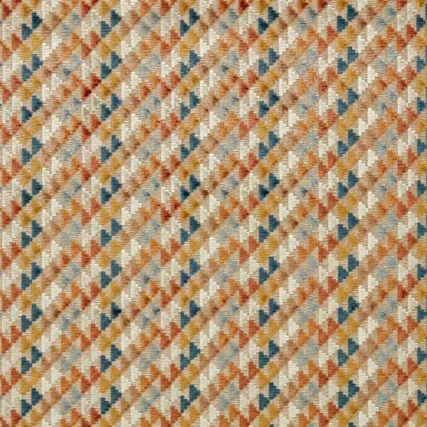 Vidi Tiger/Taupe/French Blue Fabric by Harlequin