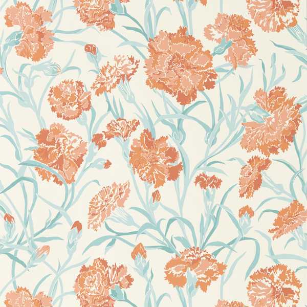 Fleur de Joie Paprika/Aqua/Soft Focus Wallpaper by Harlequin