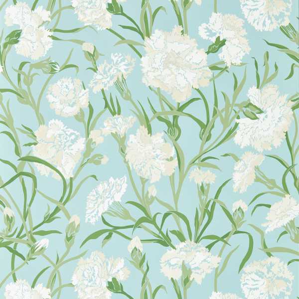 Fleur de Joie Wide Width Chalk/Emerald/Sky Wallpaper by Harlequin