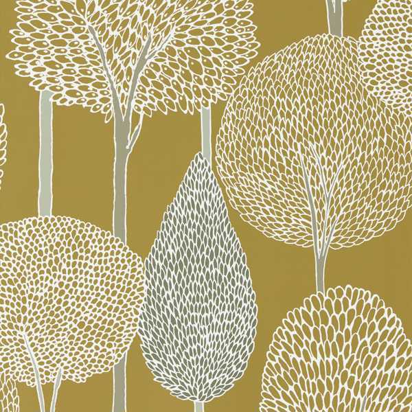 Silhouette Ochre/Taupe Wallpaper by Harlequin