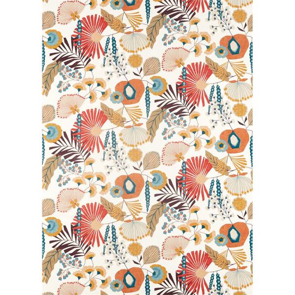Zavala Russet/Navy/Lagoon Fabric by Harlequin