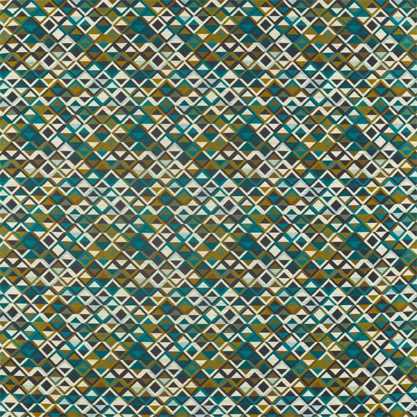 Boka Charcoal / Marine / Zest Fabric by Harlequin