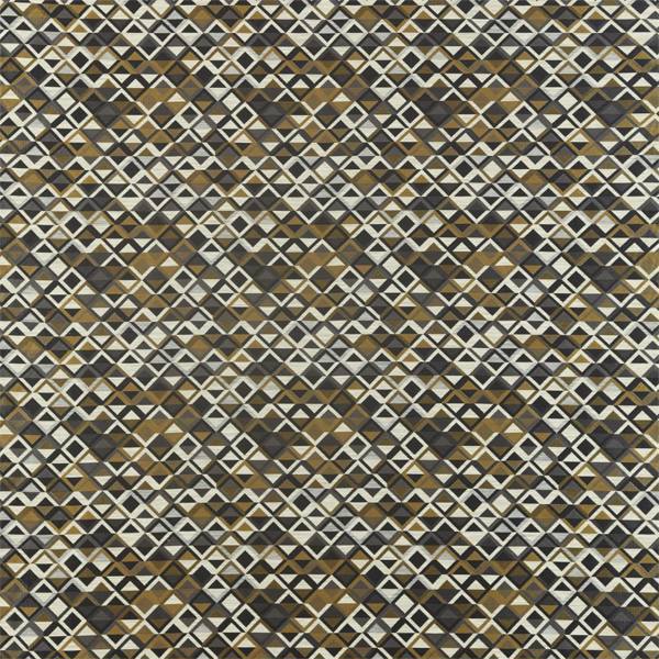 Boka Slate / Charcoal / Brass Fabric by Harlequin