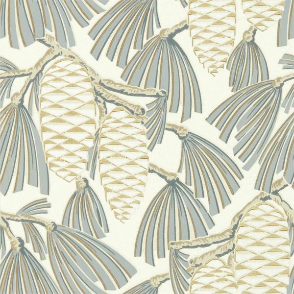 Foxley Platinum/Gold Wallpaper by Harlequin