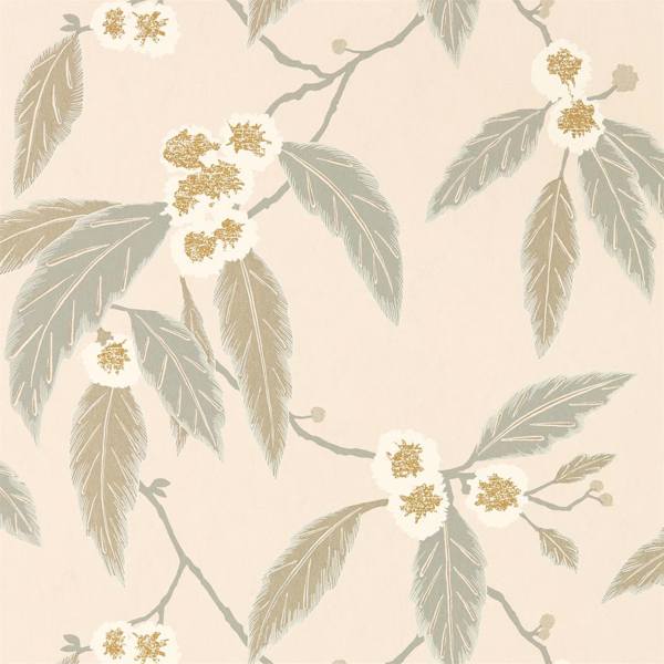 Coppice Powder / Truffle / Gilver Wallpaper by Harlequin