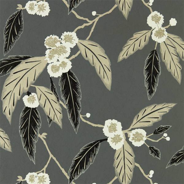 Coppice Ebony/Putty/Snow Wallpaper by Harlequin
