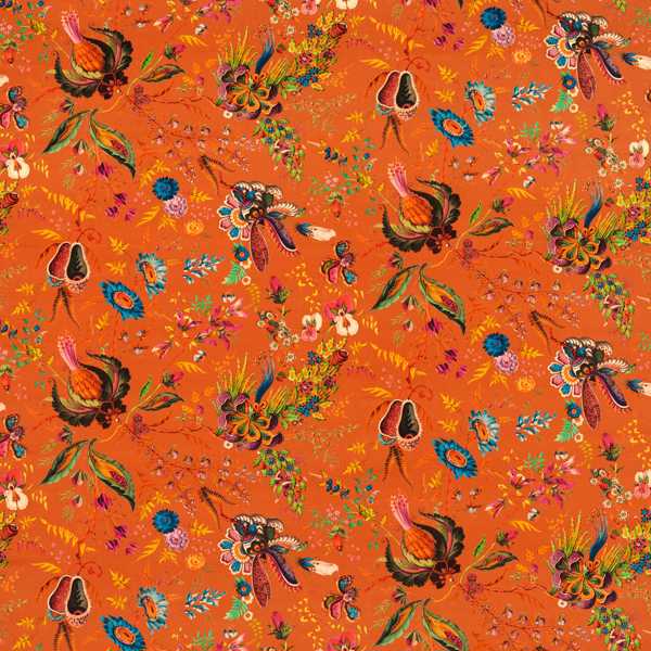 Wonderland Floral Amber/Lapis/Ruby Fabric by Harlequin