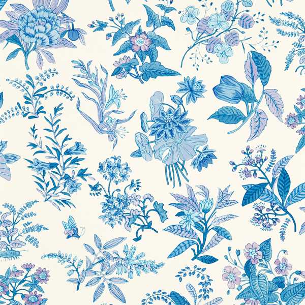 Woodland Floral Lapis/Amethyst/Pearl Wallpaper by Harlequin