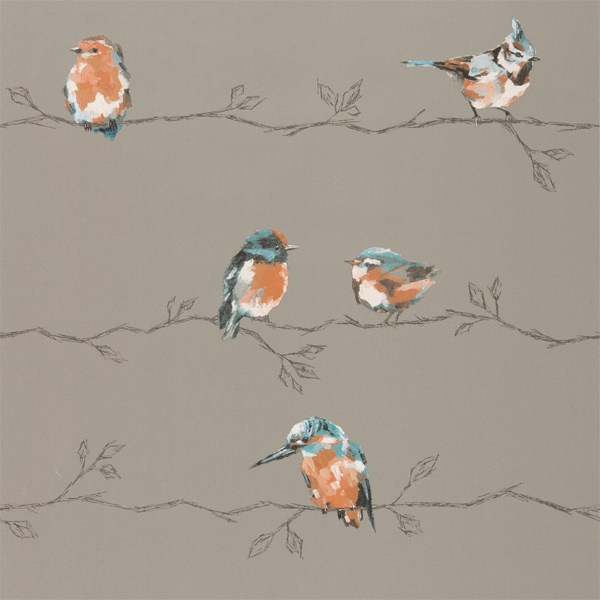 Persico Tangerine/Duckegg Wallpaper by Harlequin