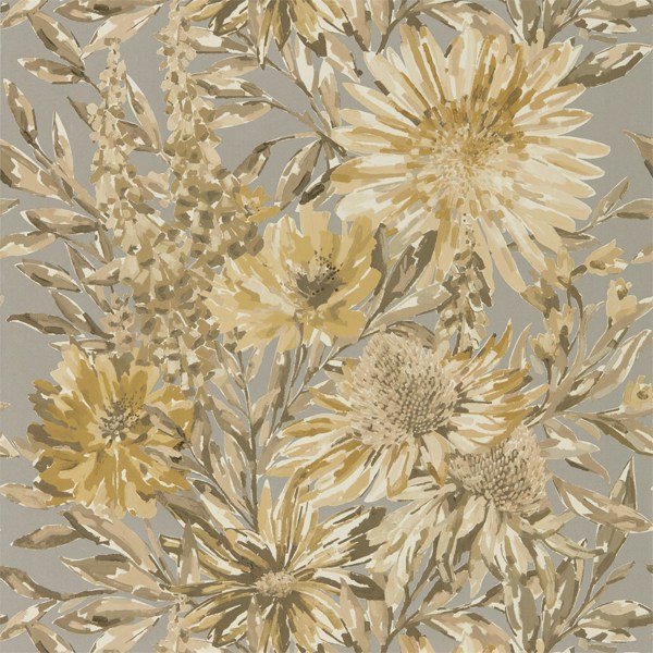 Floreale Ochre/Gilver Wallpaper by Harlequin