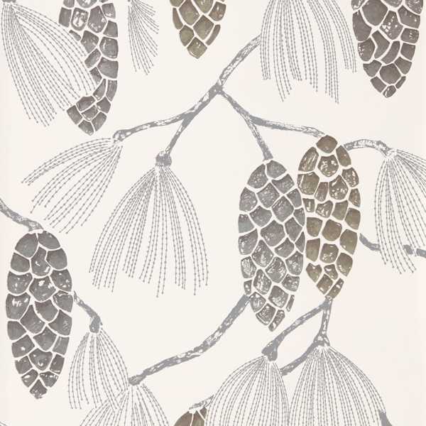 Epitome Gilver / Silver / Chalk Wallpaper by Harlequin