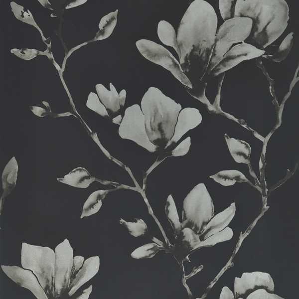 Lotus Onyx/Silver Wallpaper by Harlequin