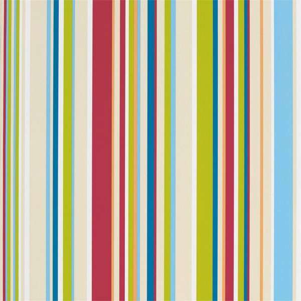 Rush Strawberry Sailor Blue Apple And Neutrals Wallpaper by Harlequin