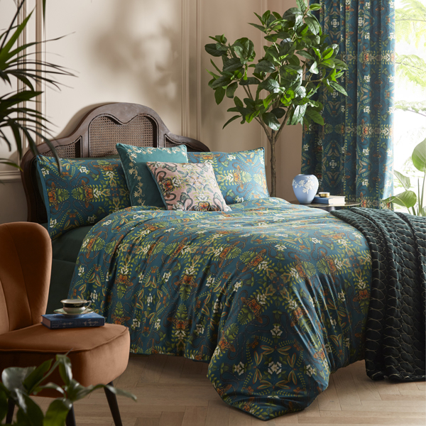 Emerald Forest Teal Bedding by Clarke & Clarke