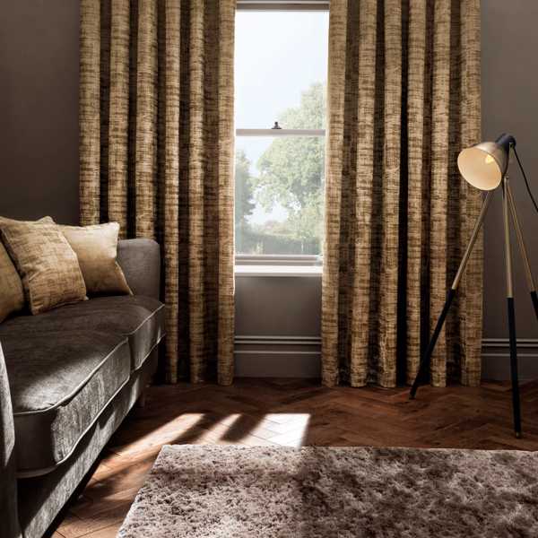 Naples Gold Curtains by Clarke & Clarke