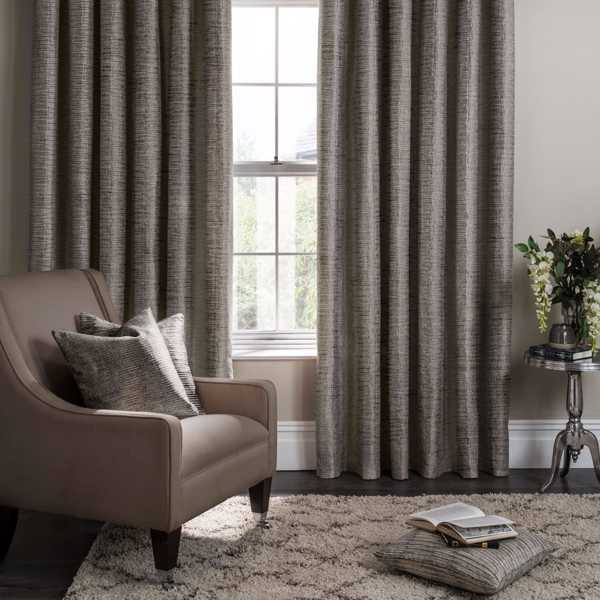 Campello Charcoal Curtains by Clarke & Clarke