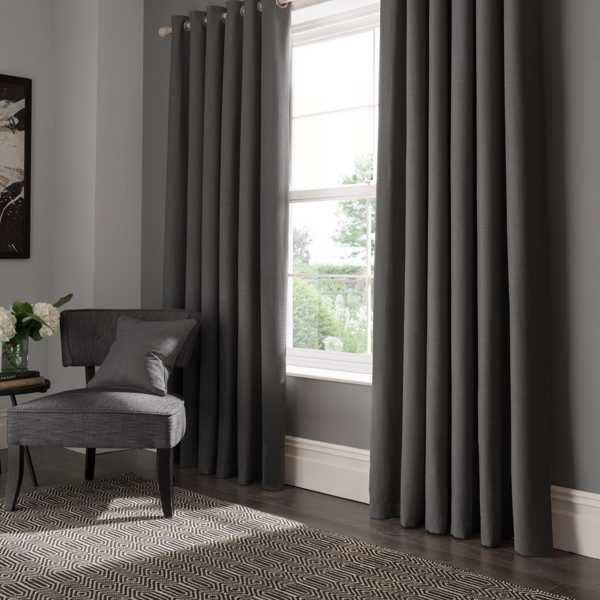 Elba Steel Curtains by Clarke & Clarke