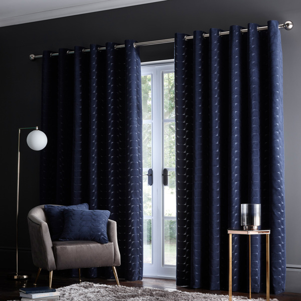 Lucca Curtain Midnight Curtains by Clarke & Clarke
