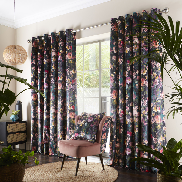 Meadow Noir Curtains by Clarke & Clarke