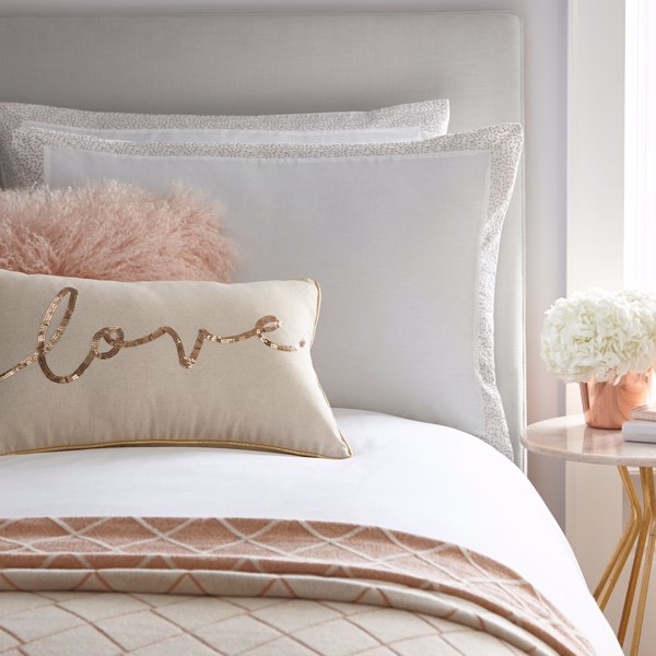 Amber Pillowcase Pair Rose Gold Bedding by Clarke & Clarke