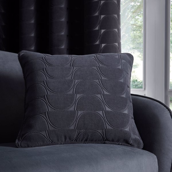 Lucca Charcoal Cushions by Clarke & Clarke
