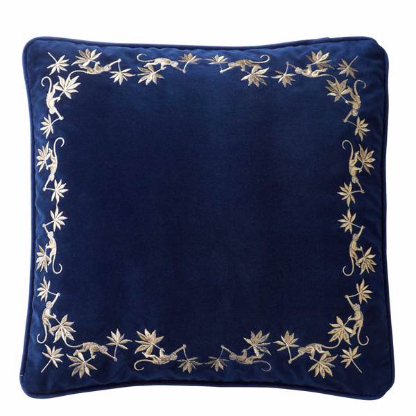 Sapphire Garden Cushion Midnight Bedding by Clarke & Clarke