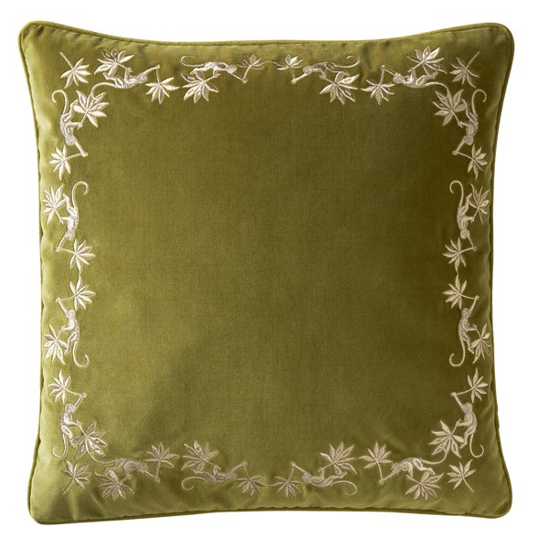Sapphire Garden Olive Cushions by Clarke & Clarke