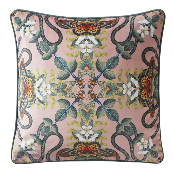 Emerald Forest Cushion Blush Cushions by Clarke & Clarke